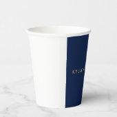 Blue Gold Colors Professional Trendy Modern Plain Papieren Bekers (Rechts)