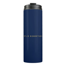 Blue Gold Colors Professional Trendy Modern Plain Thermosbeker