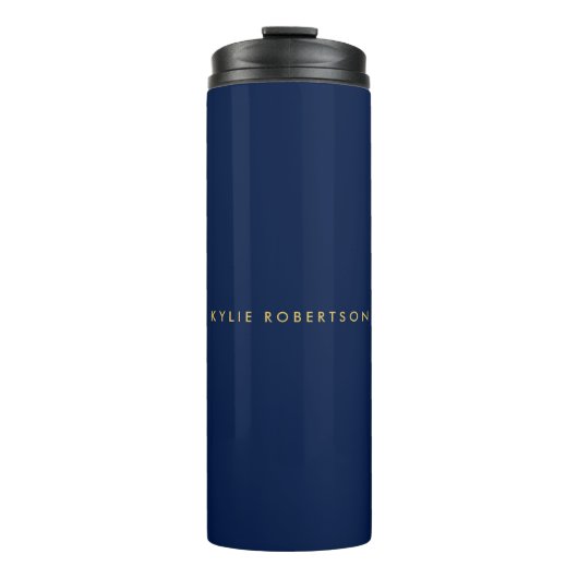 Blue Gold Colors Professional Trendy Modern Plain Thermosbeker (Voorkant)