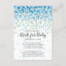 Blue Gold Confetti Baby shower Boek voor Baby
