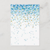 Blue Gold Confetti Baby shower Boek voor Baby Informatiekaartje (Achterkant)