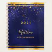 Blue gold confetti business benoemingen planner (Voorkant)