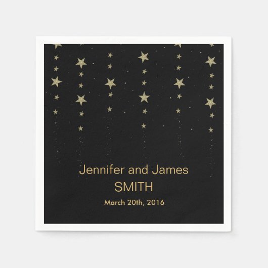 Blue Gold Confetti Glitter Napkins Servet (Voorkant)