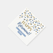 Blue Gold Confetti Happy Retirement Servet (Hoek)