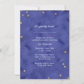 Blue & Gold Confetti Photo Afstuderen Kaart (Achterkant)