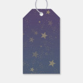 Blue Gold Confetti Stars Cadeaulabel (Achterkant)