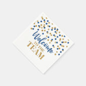 Blue Gold Confetti Welkom bij Team Napkins Servet (Hoek)