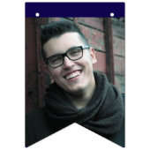 Blue Gold Congrats Afstudeerder Afstuderen Foto Af Vlaggetjes (Eerste vlag)