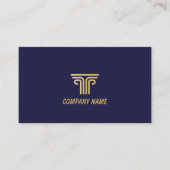 Blue Gold Corporate QR Code Business Card Visitekaartje (Voorkant)