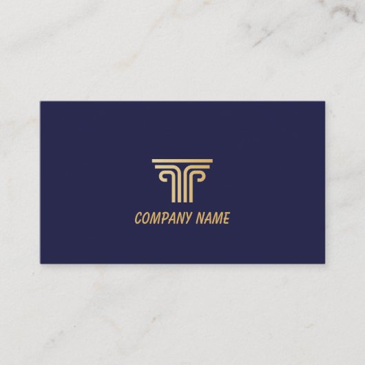 Blue Gold Corporate QR Code Business Card Visitekaartje (Voorkant)