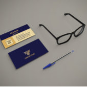 Blue Gold Corporate QR Code Business Card Visitekaartje