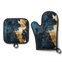 Blue Gold Cowboy Cowgirl Koeienhuid