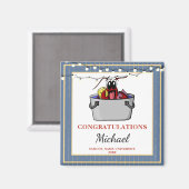 Blue Gold Crawfish Boil Graduparty Magneet (Voorkant / Achterkant)