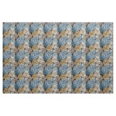 Blue Gold Cream Dahlia Floral Pattern Stof (Yard (91,4 cm))