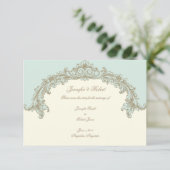 Blue Gold Cream  Lijst Save the Date (Staand voorkant)