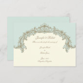 Blue Gold Cream  Lijst Save the Date (Voorkant / Achterkant)