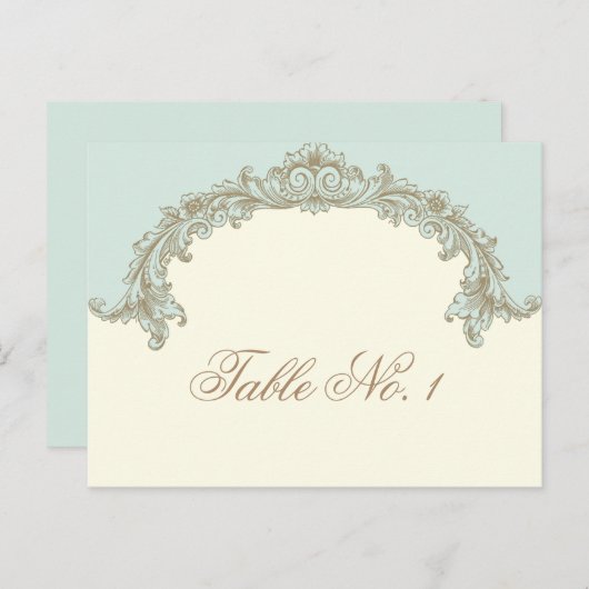 Blue Gold Cream  Lijst Tafelnummer (Voorkant / Achterkant)