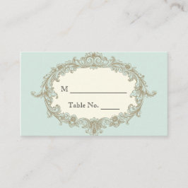 Blue Gold Cream  Lijst trouwplaats kaarten Plaatskaartje