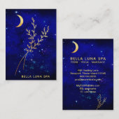 *~* Blue Gold Crescent Moon Branves Visitekaartje (Voorkant / Achterkant)