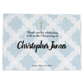 Blue Gold Cross-Personalised Baby Boy Christening Groot Cadeauzakje (Achterkant)