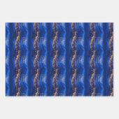 Blue Gold Custom Winter Village Christmas Inpakpapier Vel (Voorkant)