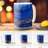 Blue Gold Custom Winter Village Christmas Koffiemok
