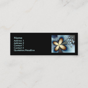 Blue Gold Cute Abstract Floral Mini Visitekaartje
