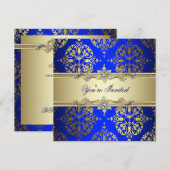 Blue Gold Damask Kaart (Voorkant / Achterkant)