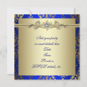 Blue Gold Damask Kaart (Achterkant)
