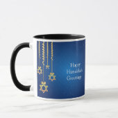 Blue/Gold Dangling Star van David Hanukkah Mok (Links)