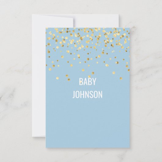 Blue Gold DANK JE Baby shower BOY | FOTO Bedankkaart (Achterkant)