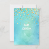 Blue Gold DANK JE Baby shower BOY | FOTO Bedankkaart (Achterkant)