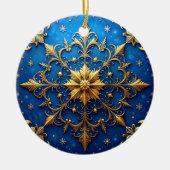 Blue Gold Decorative Holiday Ornament (Voorkant)