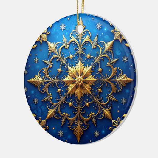 Blue Gold Decorative Holiday Ornament (Links)