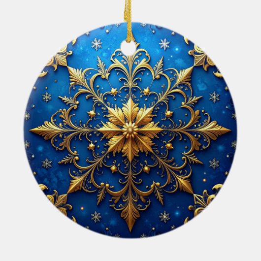 Blue Gold Decorative Holiday Ornament (Achterkant)