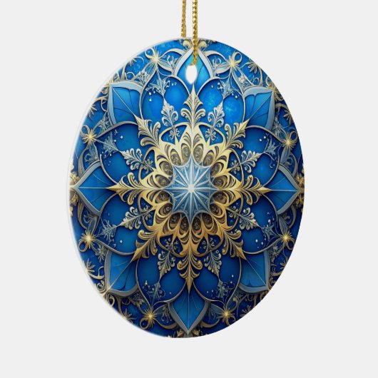Blue Gold Decorative Holiday Ornament (Rechts)