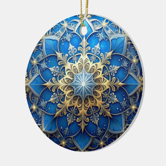 Blue Gold Decorative Holiday Ornament (Links)