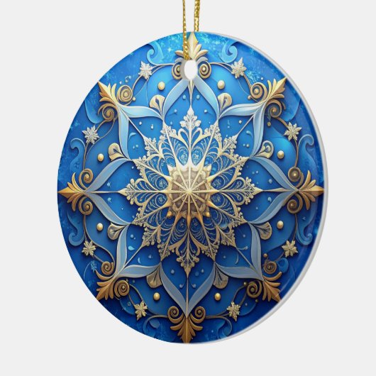 Blue Gold Decorative Holiday Ornament (Links)