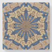 Blue Gold Decorative Stone Onderzetter (Voorkant)