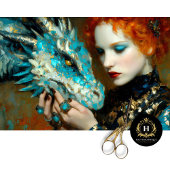 Blue & Gold Dragon Fantasy Decoupage Tissuepapier