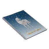 Blue Gold Dream Stars Unicorn Notitieboek (Rechterzijde)