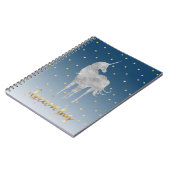Blue Gold Dream Stars Unicorn Notitieboek (Linkerzijde)