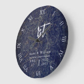 Blue Gold Earth Chic Wedding Jubileum Keepslag Grote Klok (Hoek)