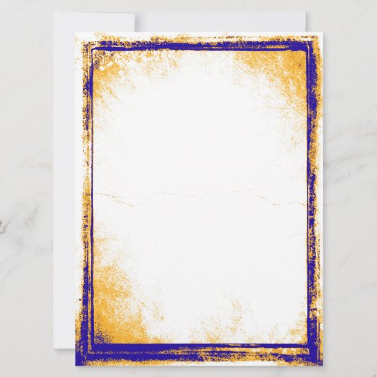 Blue & Gold Elegance Uitnodiging (Achterkant)