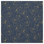 Blue Gold Elegant Fabric Crafting Pattern Stof (Swatch)