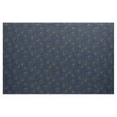 Blue Gold Elegant Fabric Crafting Pattern Stof (Fat Quarter)