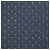 Blue Gold Elegant Fabric Crafting Pattern Stof (Swatch)