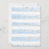 Blue Gold Elephant Floral Moon Stars Baby shower Kaart (Achterkant)