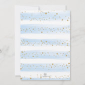Blue Gold Elephant Moon Stars Boy Baby shower Kaart (Achterkant)