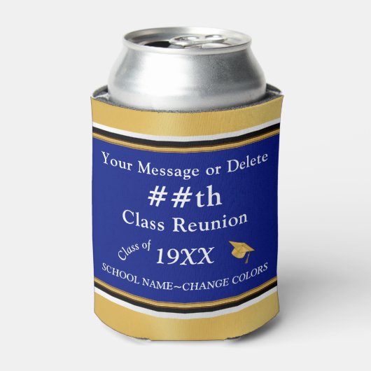 Blue, Gold en White, Class Reunion Gift Ideas, Blikjeskoeler (Blikje Voorkant)